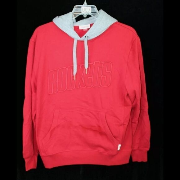 MITCHELL & NESS HOUSTON ROCKETS RED GRAY HOODED SW - Picture 4 of 12